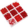 Glass Red Transparent Solid Color Round Beads Crystal Beads Wheel Beads Bamboo Beads Handmade String Bracelet Necklace Jewelry Lovely Colour