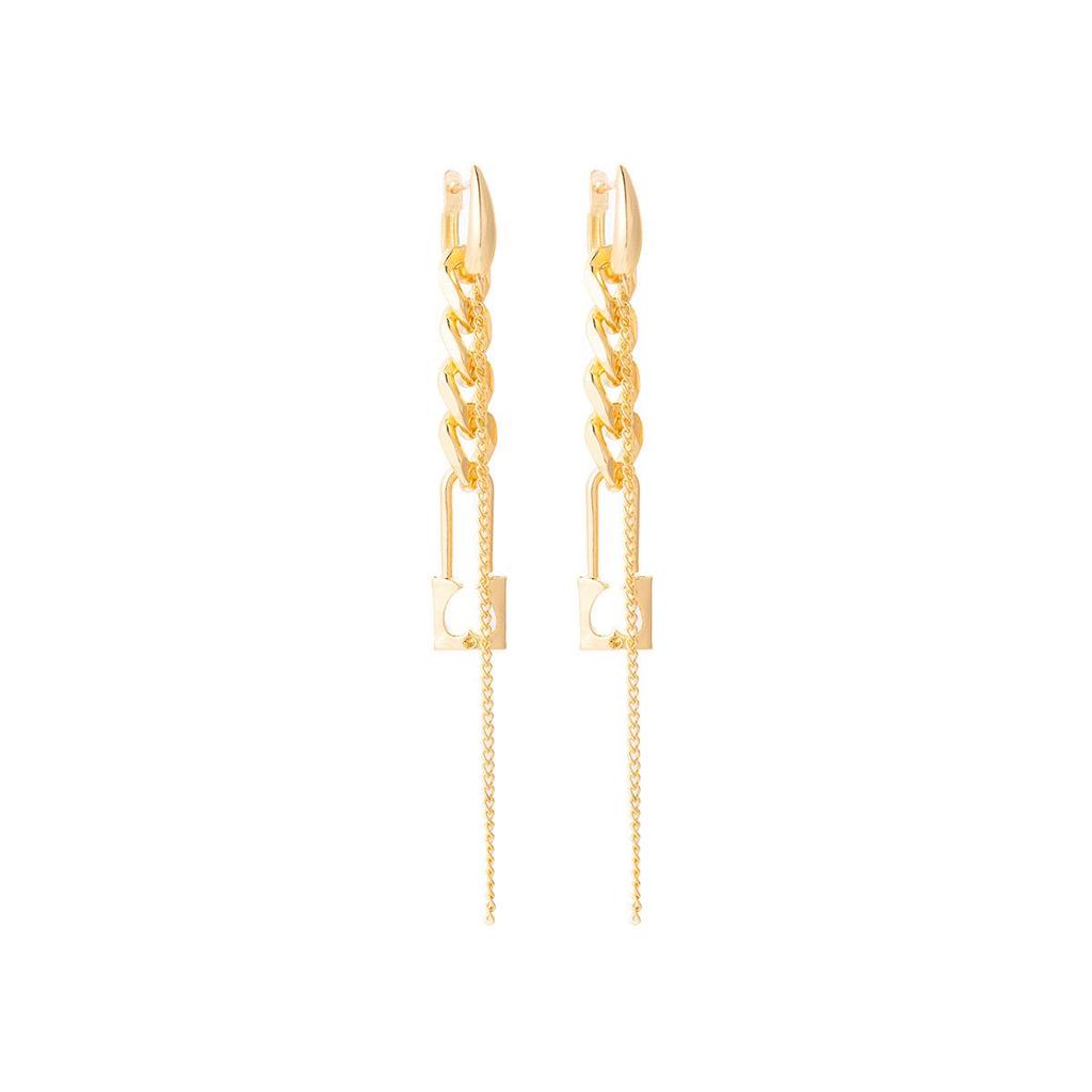 Elegant Retro Tassel Stud Earrings with Long Chain and Unique Design