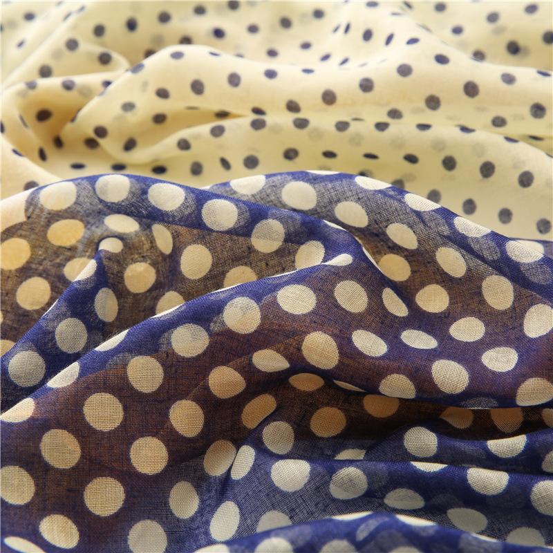 Four Seasons New Korean Edition Versatile Size Dot Contrasting Color Cotton And Hemp Shawl Dual Purpose Long Beach Scarf For Women