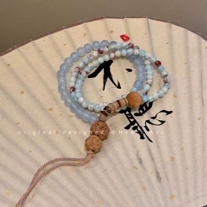 Bohemian Sweet  Beaded Bracelet for Women Girls Pink Color Imitation Jade Crystal Hand Jewelry Birthday Party Gifts