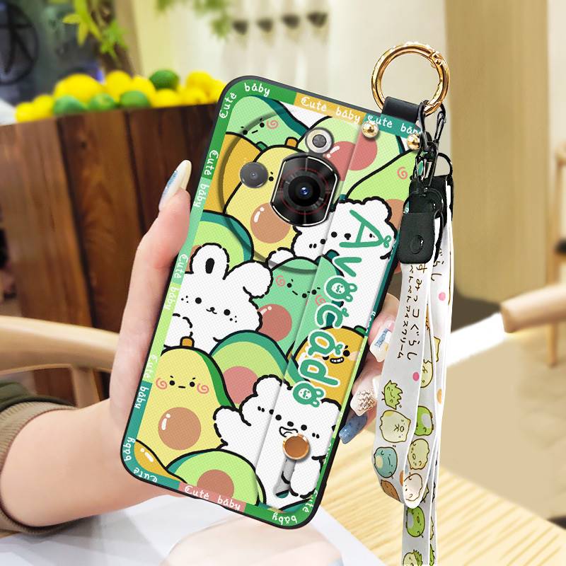 Ring Back Cover Phone Case For ZTE Nubia Focus Pro 5G Phone Holder Wrist Strap Silicone Shockproof Durable Anti-dust