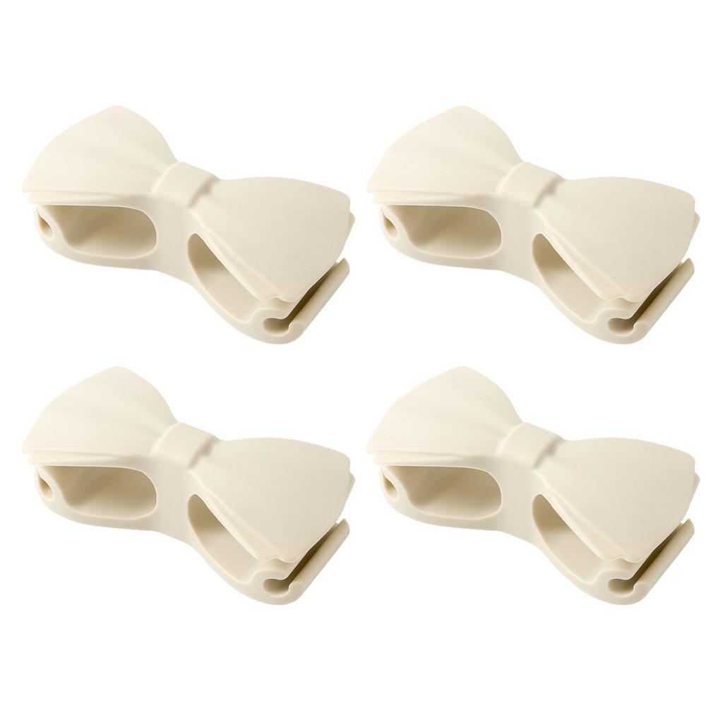 4Pcs Bowknot Shape Silicone Cord Winder Holder Wire Fixer Data Line Management Clips Cable Management Wrapper Holder