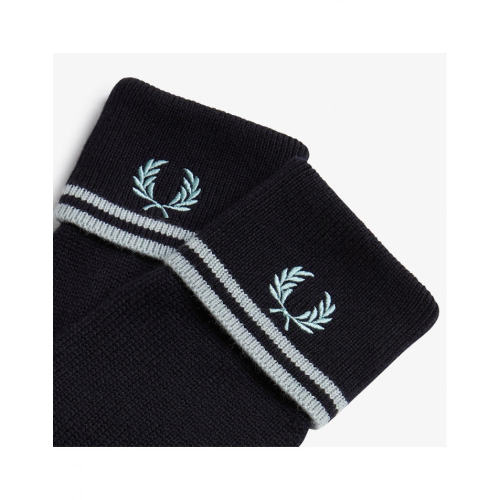 Fred Perry Twin Tip Merino Wool Glove   Navy Silver Blue Cfpu2439151 L51