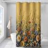 1pc Pastoral Style Floral Fresh and Natural Botanical Print Shower Curtain, Bathroom Home Decor Shower Curtain with Free Plastic