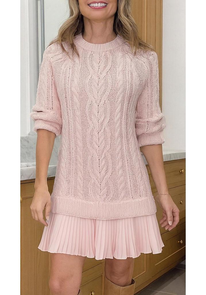 2025 Autumn/Winter Women's Knitted Solid Color Sweater & Short Skirt Set - Casual Bestseller