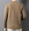 Mid-Aged Men's Winter Plus Velvet Hoodie - Casual, Loose Fit, Round Neck Base Layer Top.
