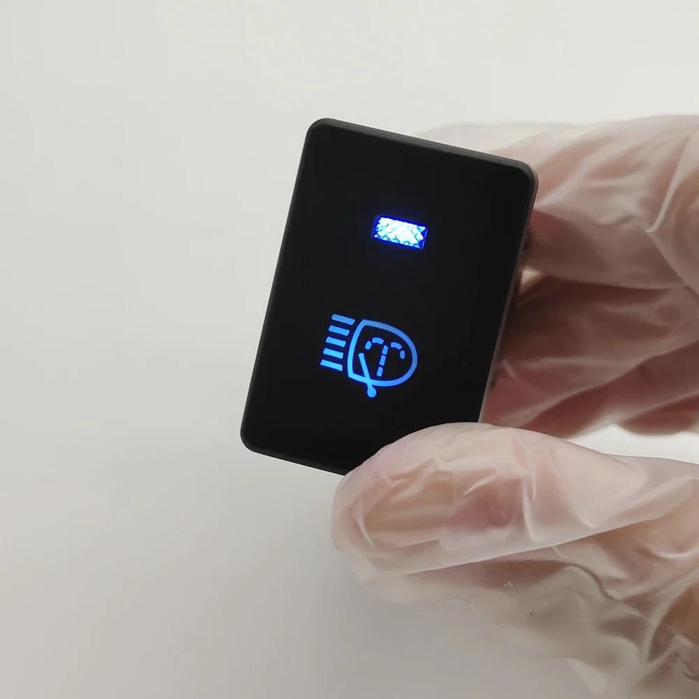 Blue Led Light Headlight Washer Push Switch 4 Wire Button For Toyota Camry Prius Corolla Headlamp Cleaning Switch DC12V