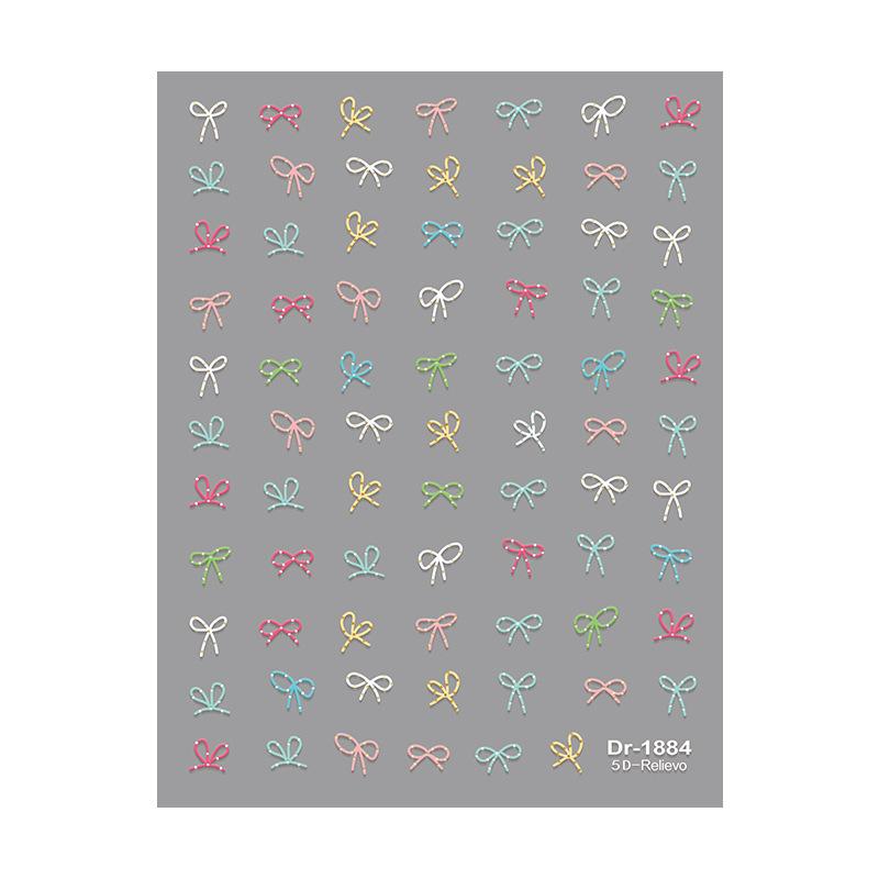 Professional Look Nail Art Stickers 5D Bow Pearl Heart for French Polka Dot Nails