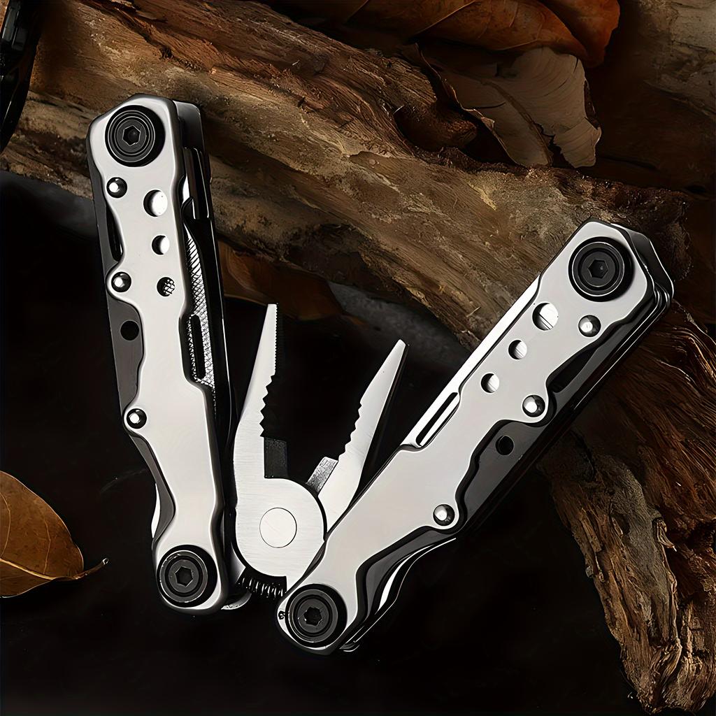 1 durable 12-in-1 stainless steel multi-function pliers, multi-purpose,with multi-tool combination pliers such as pointed nose pliers,screwdrivers,etc