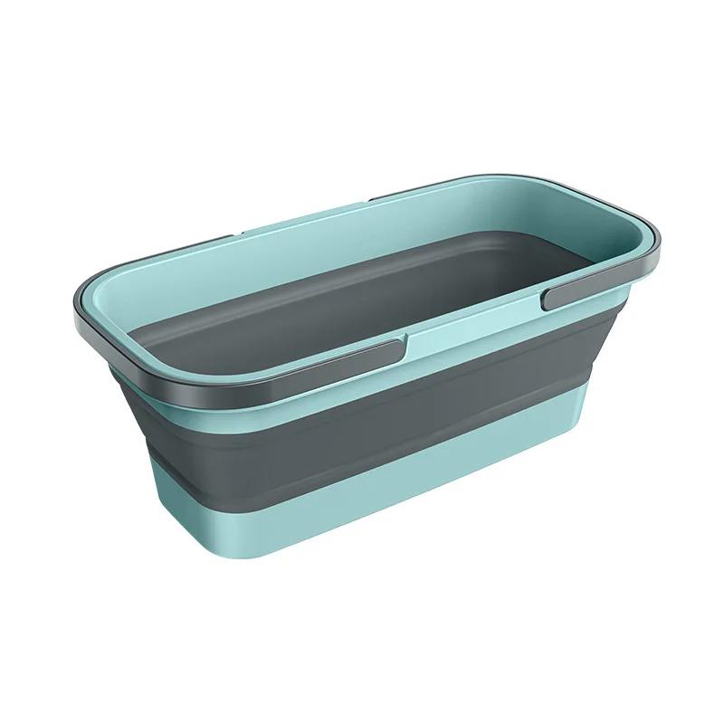 WIKHOSTAR Cubo de Plástico Plegable Grande Cubo Plegable para Fregona Cesta de Lavandería con Asa para Limpieza del Hogar Cesta Rectangular