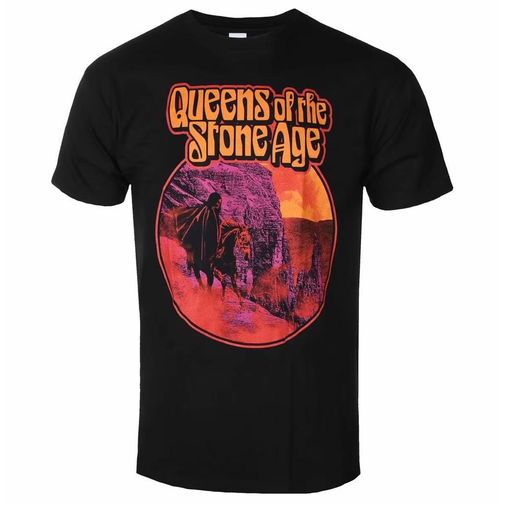 Unisex Short Sleeve Fashion Brand Tee Summer Queens of The Stone Age Graphic Cotton T-shirt Hip Hop Streetwear Oversized Tshirt Short Sleeve Casual