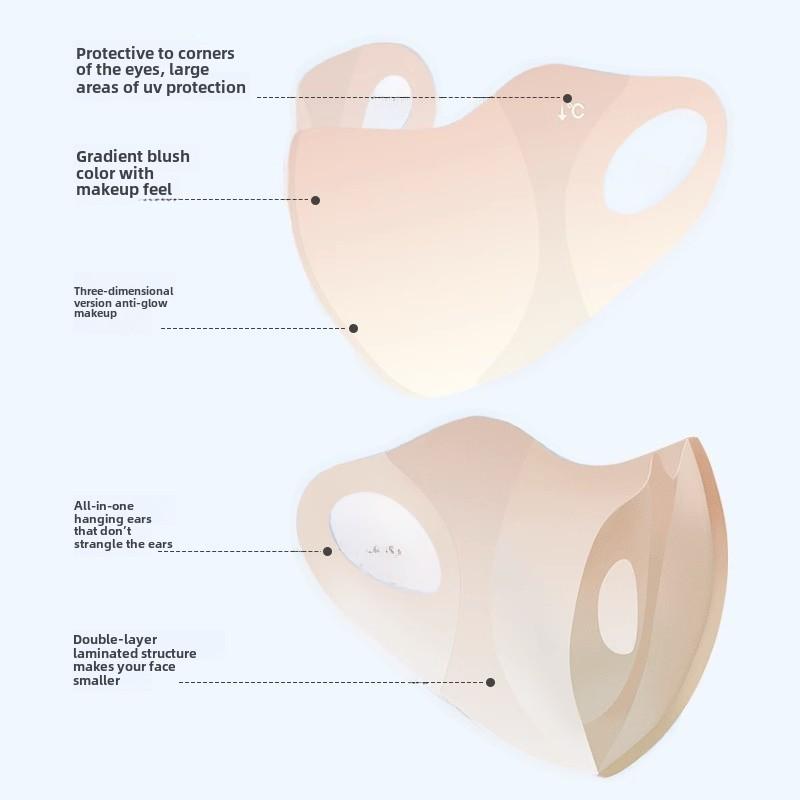 UPF50+ 3D Eye Protection Ice Silk Sunscreen Mask - Washable & UV-Resistant Fashion Mask
