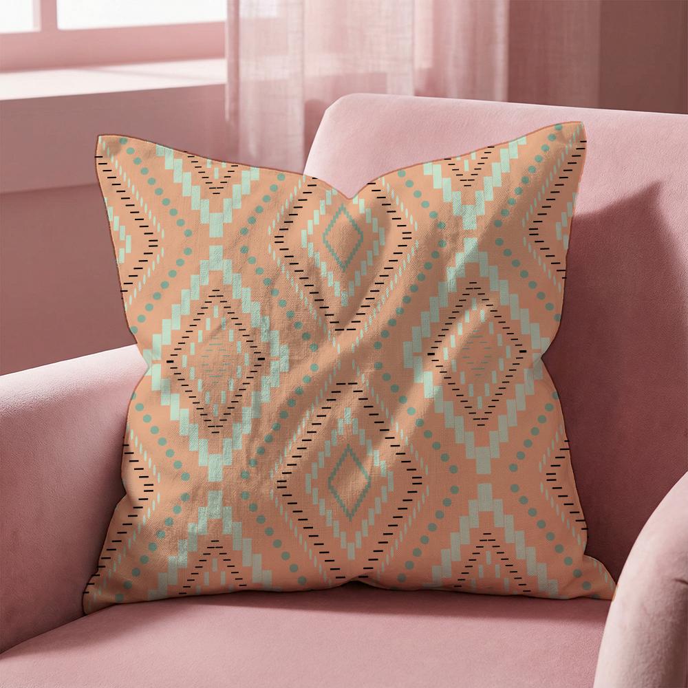 Native Fabric Pattern Cushion Cover Multi-Scene Pillow Cover for Home & Car - Reversible, Soft & Durable for Daily Use