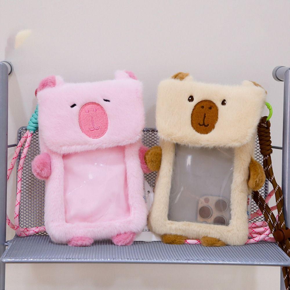 

Сумка-мешок для куклы-капибары с застежкой-молнией, новая сумка-через-плечо Capybara розовый