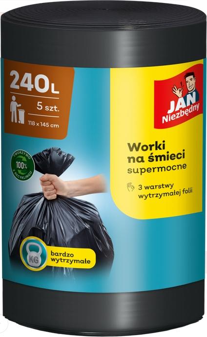 Jan Niezbędny Garbage Bags, Super Strong, Capacity 240 5 Pcs