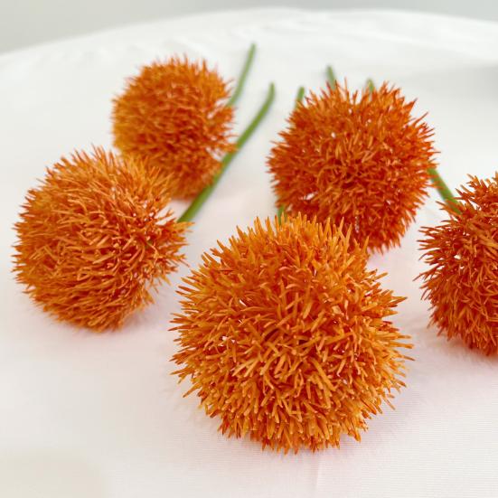 Artificial Dianthus Stem Realistic Fake Green/Orange/Yellow Tricks Plant for Vase Home Office Wedding Decoration Flower Arrangment