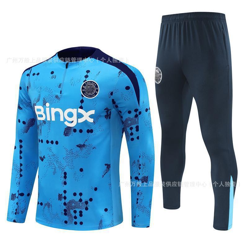 Chelsea Soccer Training Jersey Long Sleeve Unisex Adult Kids Sportswear Breathable Quick Dry Football Practice Top