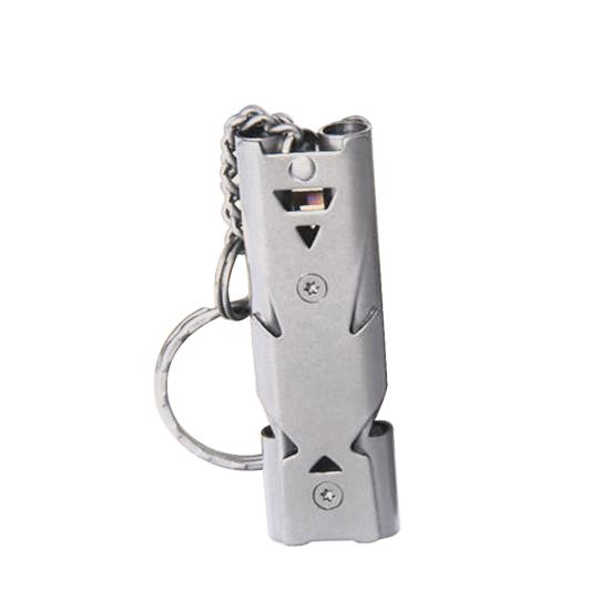 Stainless Steel Emergency Lifesaving Whistle Tool SOS Survival Kit Double Tube