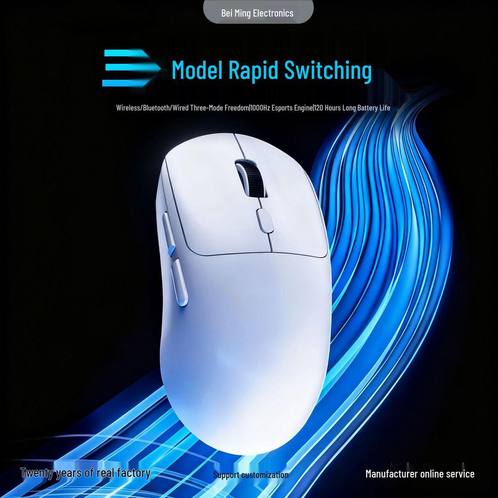 Mouse da Gioco Wireless Bluetooth Silenzioso a Tre Modalità - Multicolore e Leggero