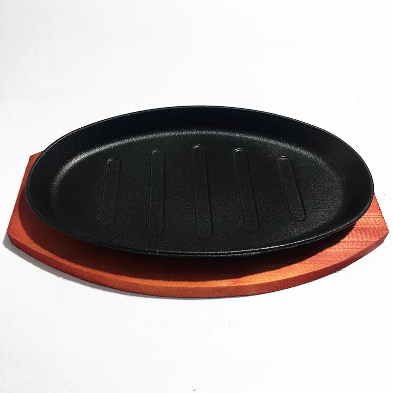 ZISIZ 12-inch Waist-shaped Cast Iron Sizzling Plate Set