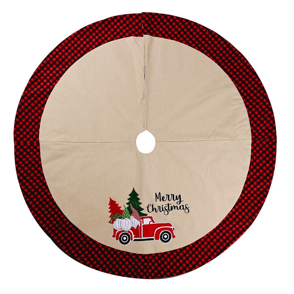 

Decoration Christmas Faceless Dwarf Car Tree Dress Imitation Linen Tree Mat