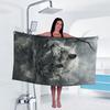 1pc Wolf Print Towel Sports Quick-Drying Super Absorbent Camping Towel Super Soft Lightweight Gym Swimming Yoga Beach Towel