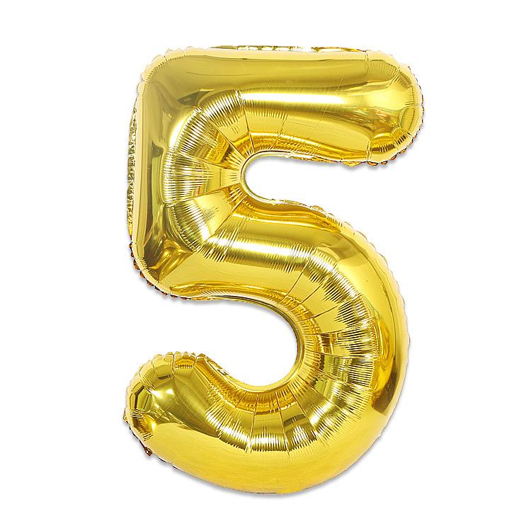 Hot Selling 40 Inch Aluminum Film Balloons Gold Silver Number Balloon for Wedding Party Birthday Decoration