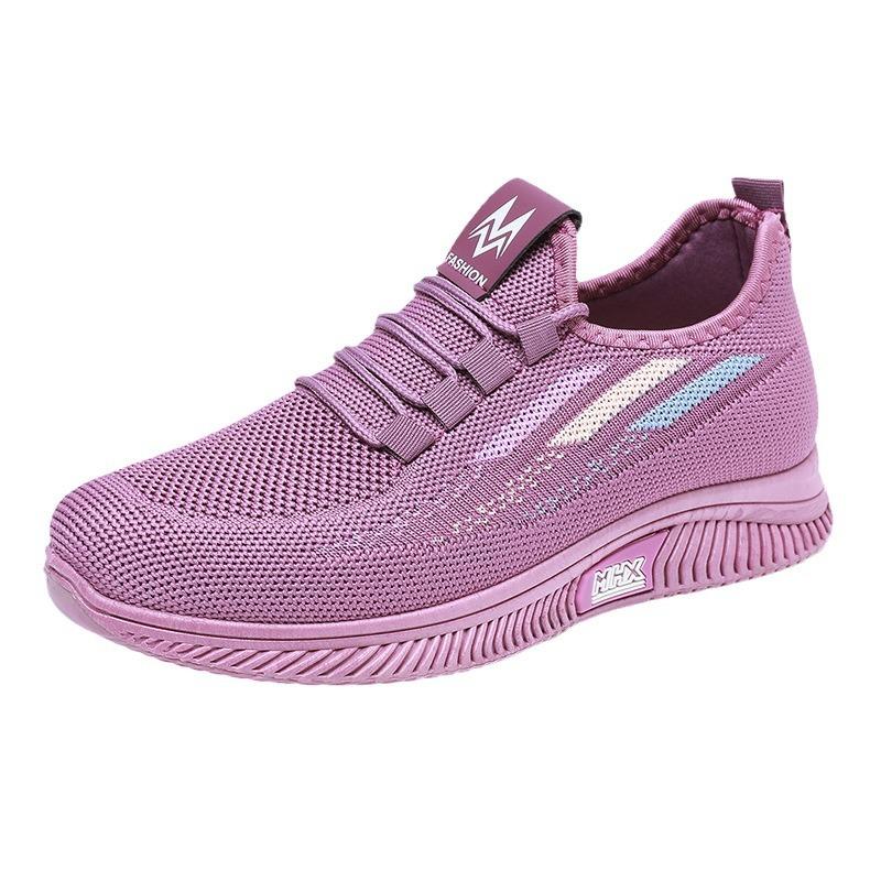 Schuhe Damen neue weichsohlige lässige Sportschuhe Damen atmungsaktive Einzelschuhe Fliegenstrick-Mesh-Schuhe Laufschuhe Damen