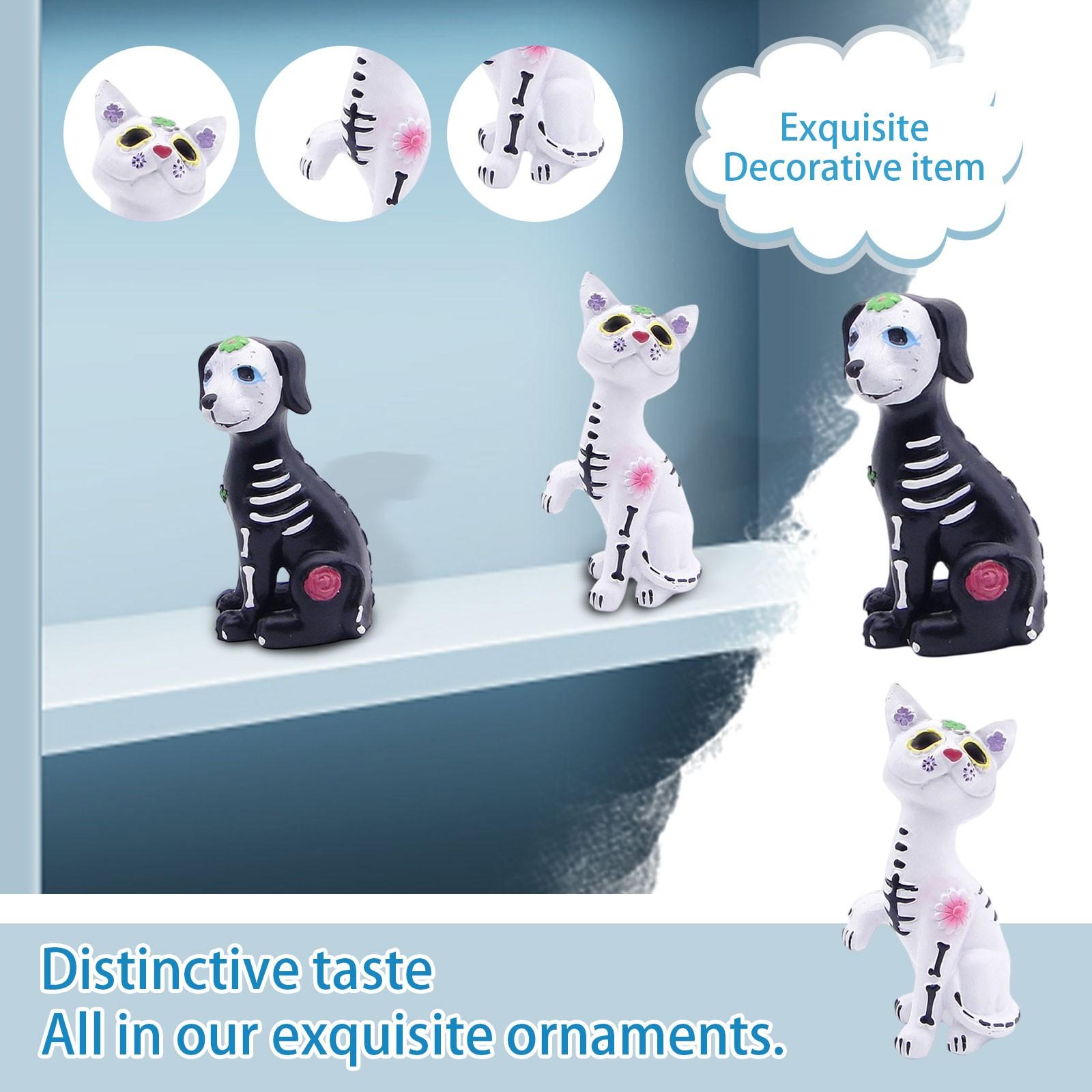 Halloween Festival Resin Crafts Dogs And Cats Day Of The Dead Day Of The Dead Arrangement Gift Decoration Ornaments cm