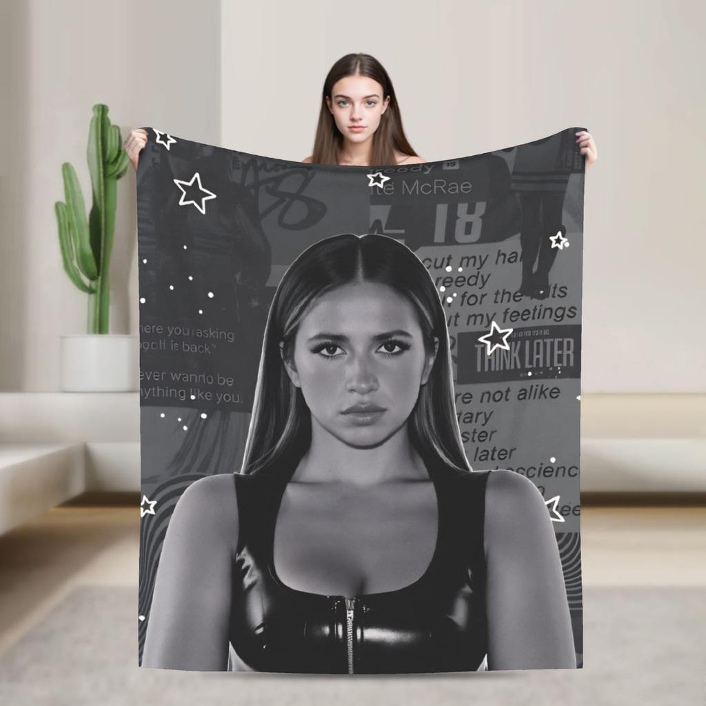 Coperta di Flanella Tate McRae Cantante Canadese Coperta Morbidissima per Divano Letto Viaggio Copriletto Novità Copri Divano Letto