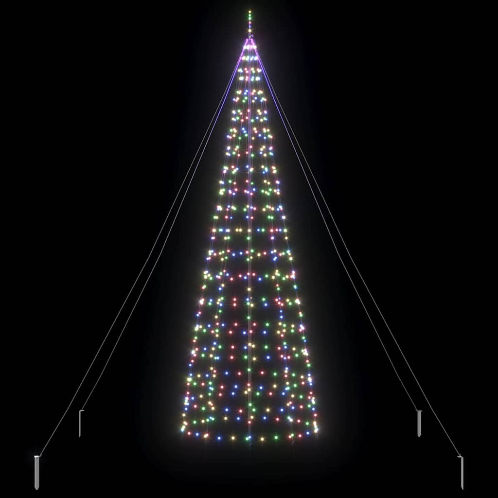 LED Christmas Tree with Ground Spikes Multi Colored 400 cm Iron