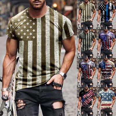 T-Shirts für Herren, Herren-T-Shirt mit amerikanischer Flagge, patriotisches T-Shirt, kurzärmelig, Apperal Workout-Muskel-T-Shirts