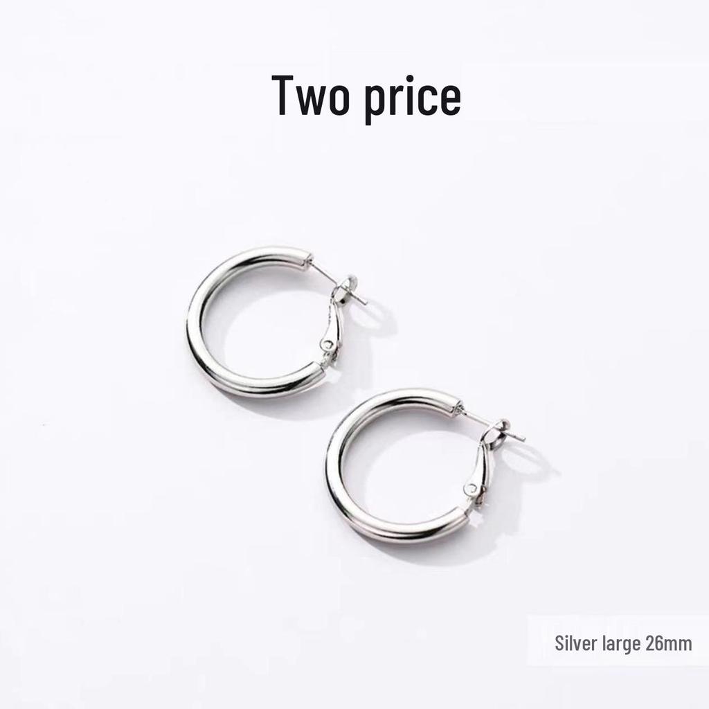 Women's Fashionable Geometric Ring Earrings – Versatile, Trendy, Needle Back Style