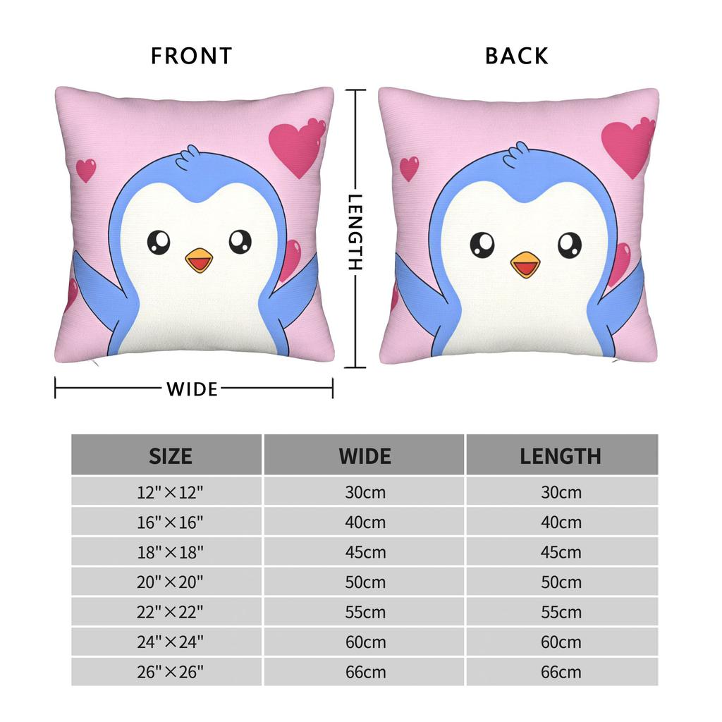 P-Pudgy Penguin Pillow Case Soft Pillow Cover For Sofa Home Decoration Kawaii Pillowcases