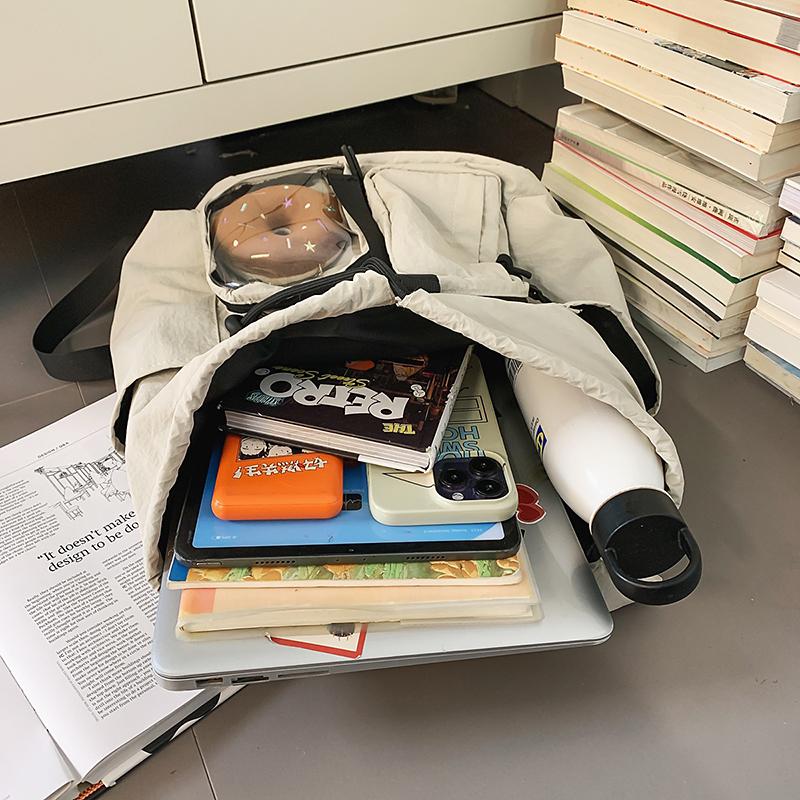 Women Solid Color Backpack Men Lightweight Travel Bag Large Capacity Backpack