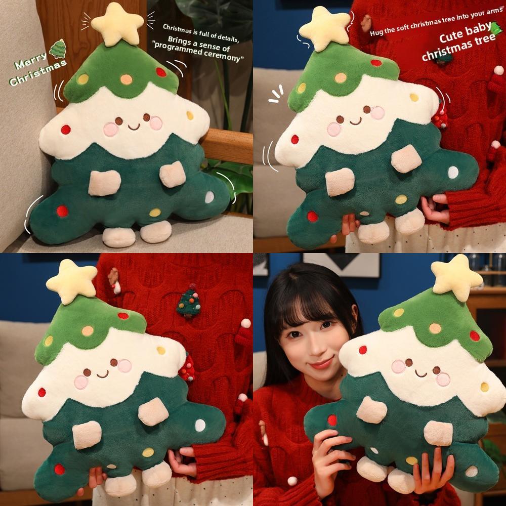 Christmas Tree Man Plush Pillow With Pp Cotton Filling For Holiday Home Decor