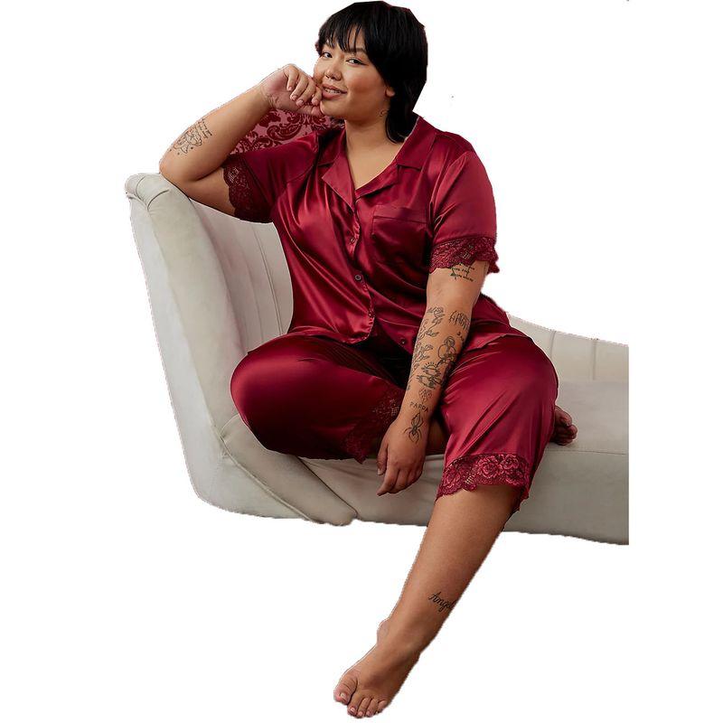 Summer Silk Pajamas Women's Clothing Summer Thin Ice Silk Short Sleeve Homewear Summer Artificial Silk Plus Size Single Blouse