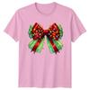 Christmas Bow Lights Holiday Unisexs TShirt Unisexs Tee Graphic Unisex Top Festive