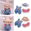 3 Pieces Mini 6 Inch Doll Clothes Overalls Set Striped Accessories Clothing Girl
