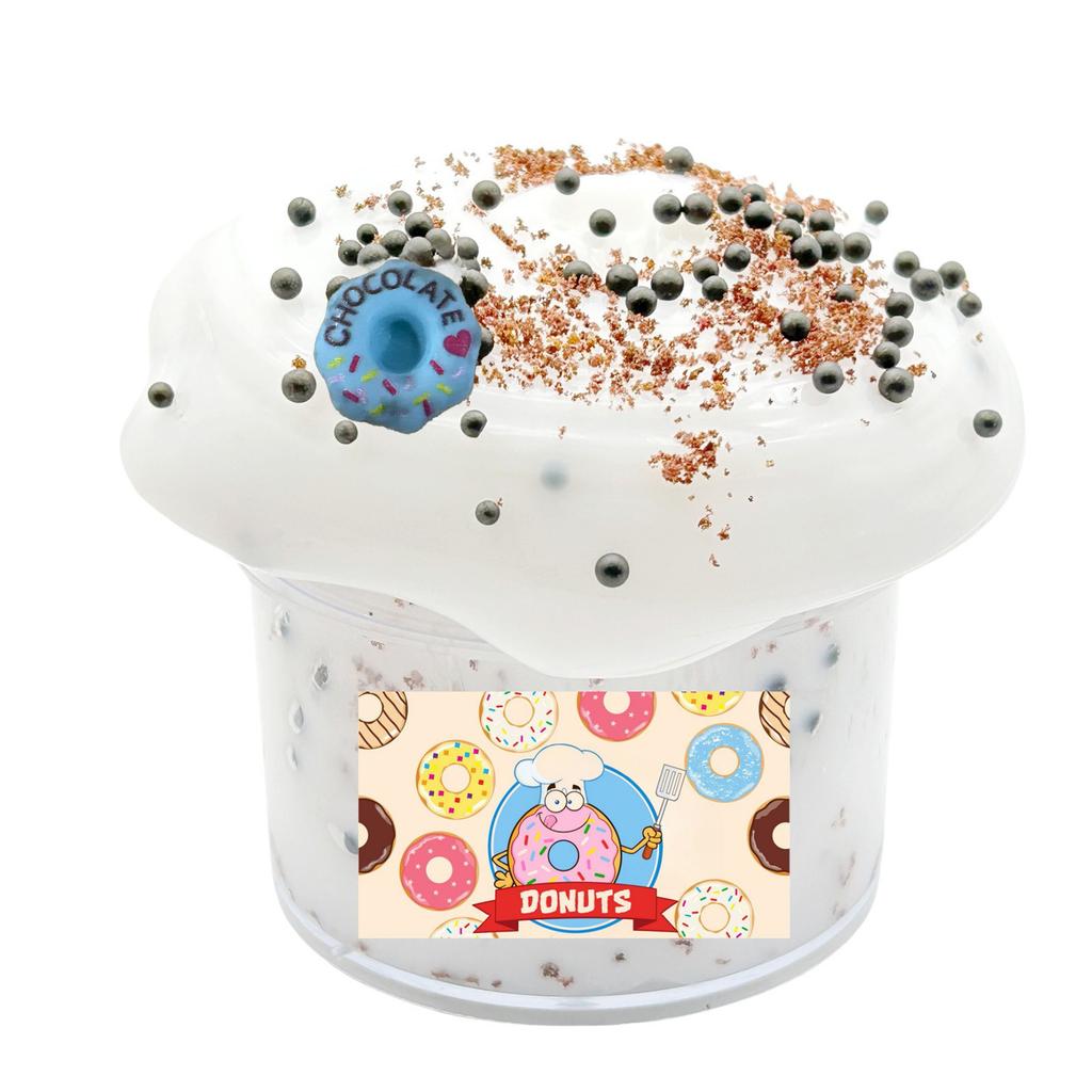Flauschiger rosa Donut-Slime mit Zuckerstreuseln, weich und dehnbar, Stressabbau-Spielzeug für Kinder und Erwachsene
