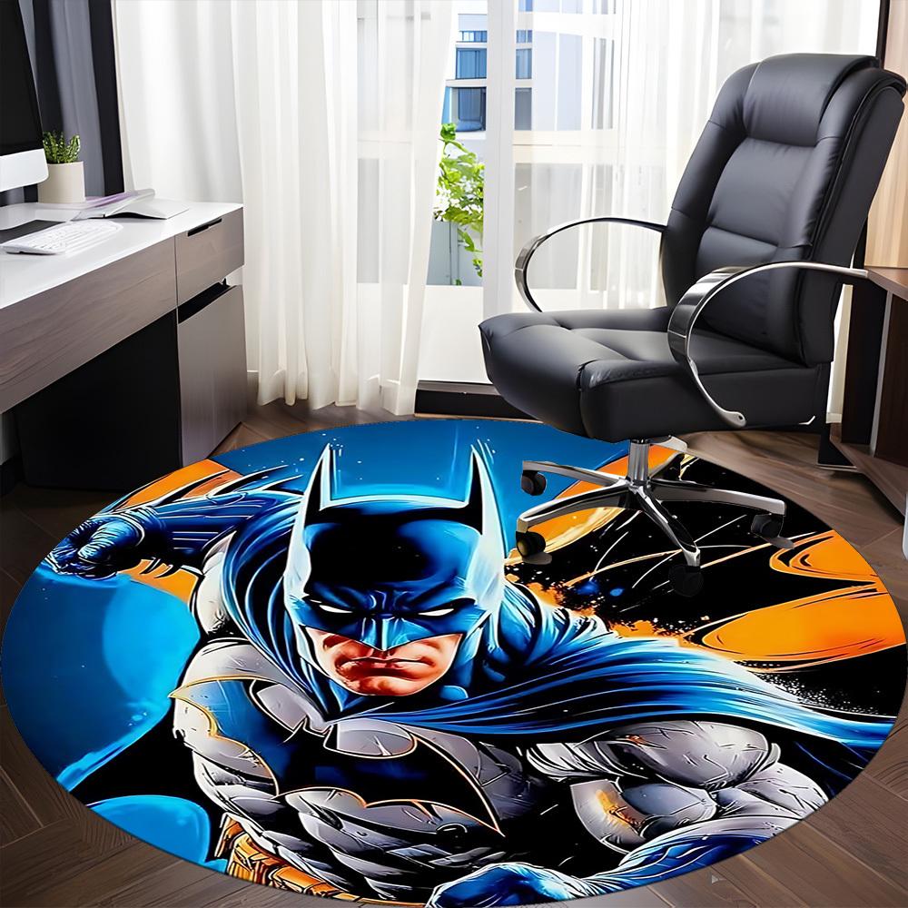 1pc Batman Hero Office Round Area Rug, Under Office Chairs Bedroom Living Room Home Decor, Room Deco, Available in Various Sizes