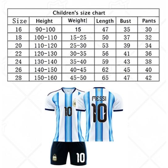 Kids Sports Equipment 2526 Argentina Home 10 Messi Soccer Jersey Blue/White