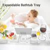 Adjustable Length Expandable Bathtub Tray Anti-Slip Transparent Bathtub Table  Gift Giving