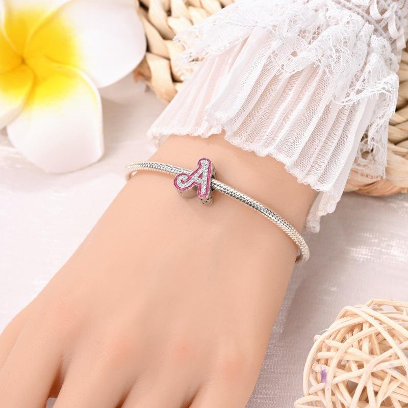 Fashion Barbie Pink Alphabet Beads DIY Bracelet Jewelry Making Kit with Charms