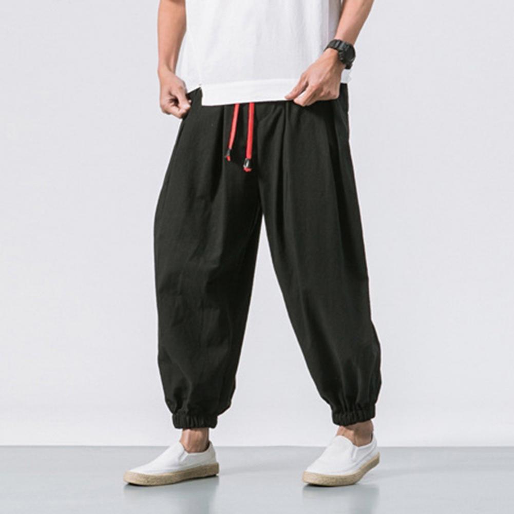 Harem Pants Men Chinese Style Casual Loose Sweatpants Japanese Kimono Sweatpants Jogger Pants Streetwear Trousers Male Pant