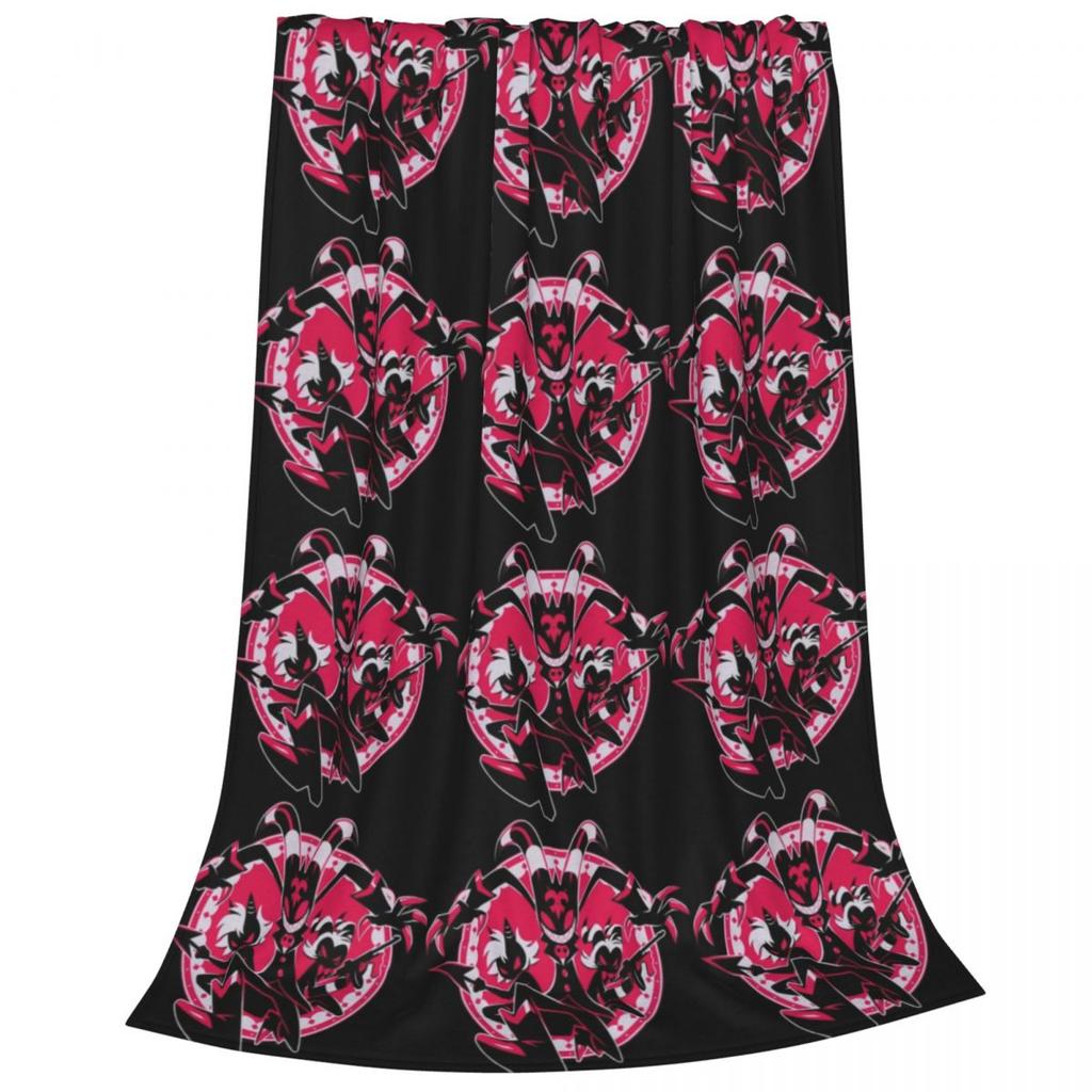 Shy Loona Flannel Throw Blankets Helluva Anime Blanket for Home Bedroom Soft Bedspread