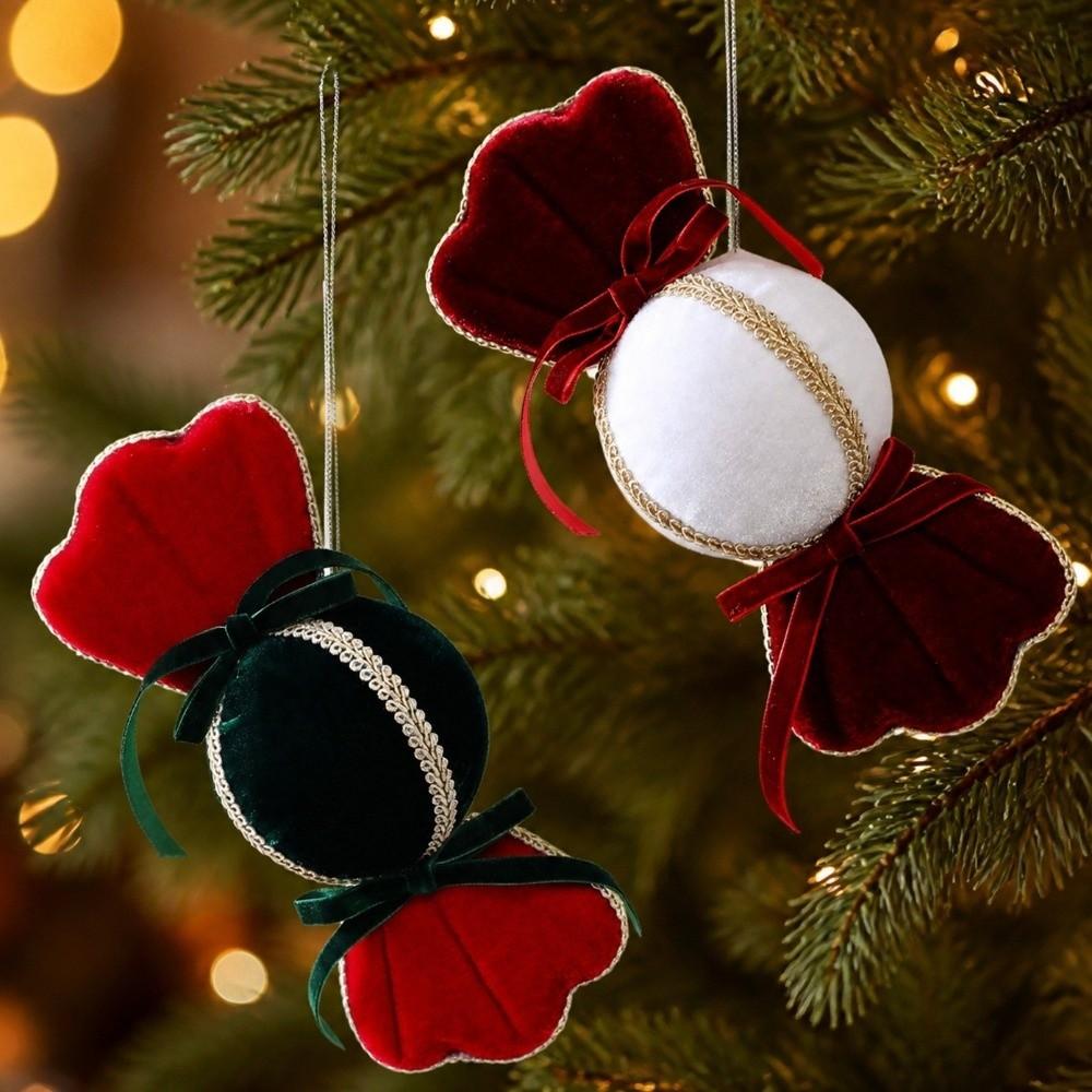 Soft Fabric Christmas Ball Decorations Decorative Xmas Candy Ornament Home Decor