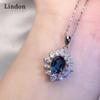 Lindon Women Copper Alloy 5A Zircon Rings Necklace Pendant Set Wedding Party Gift