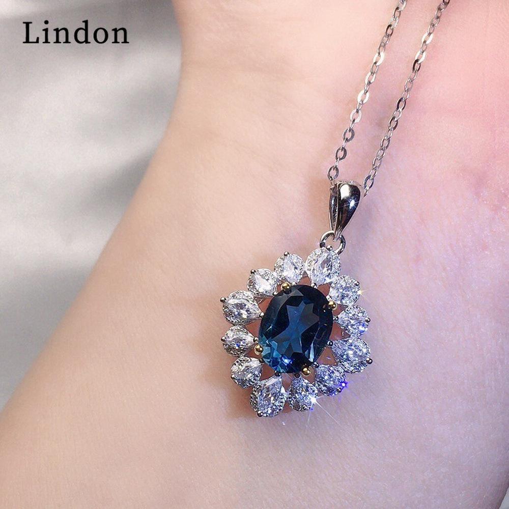 Lindon Women Copper Alloy 5A Zircon Rings Necklace Pendant Set Wedding Party Gift