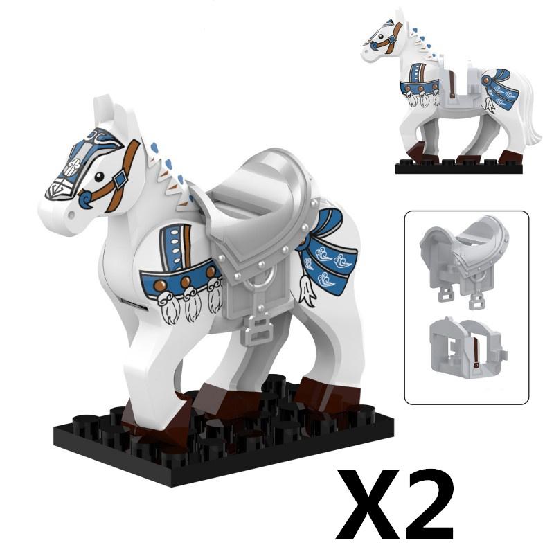 Historically Famous Battle Horse Building Block Model Medieval Cavalry Soldiers Figure Bricks Accessories Toys For Kids J108